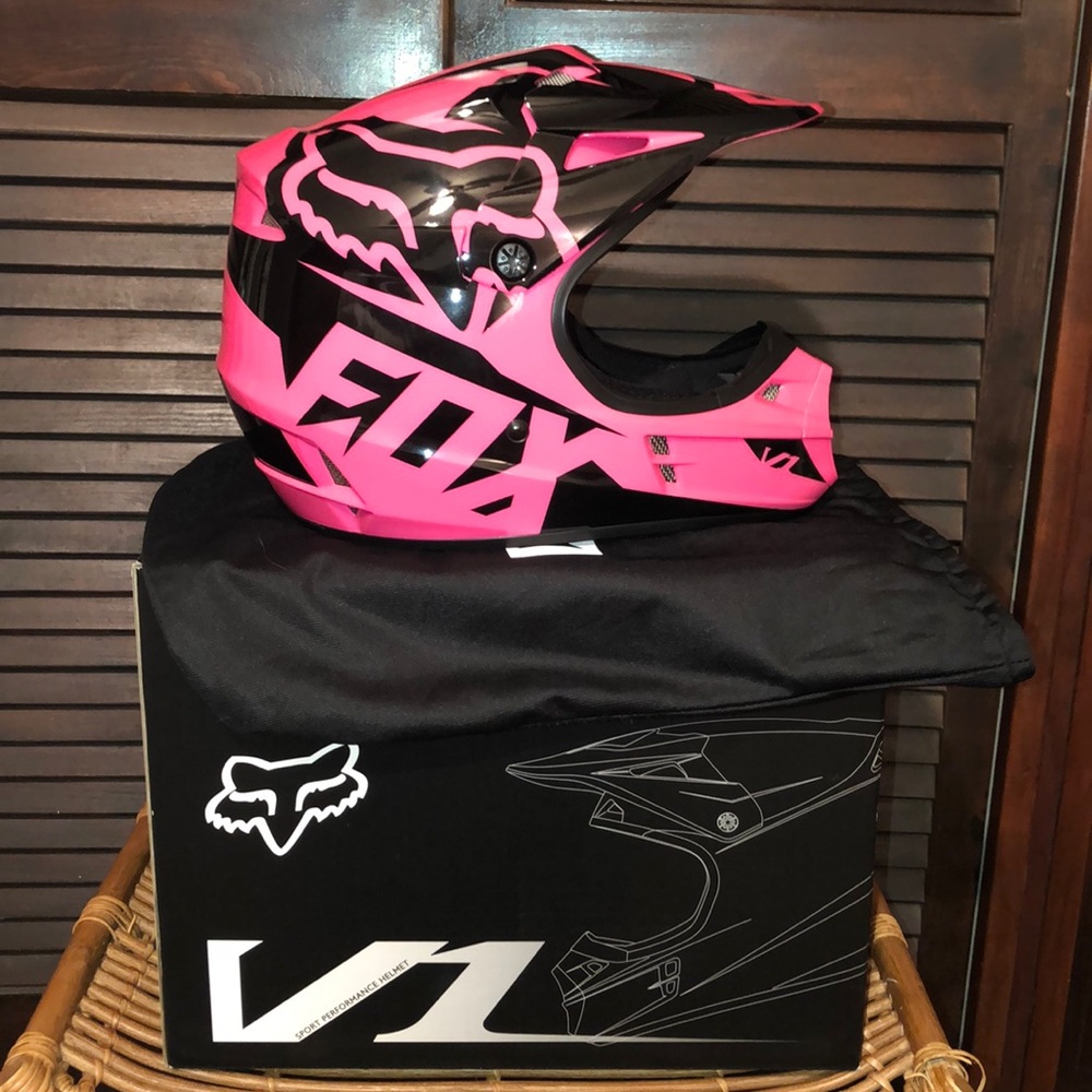 NWT Fox V1 Pink Racing Helmet
